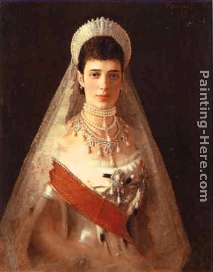 Portrait of the Empress Maria Feodorovna painting - Ivan Nikolaevich Kramskoy Portrait of the Empress Maria Feodorovna art painting